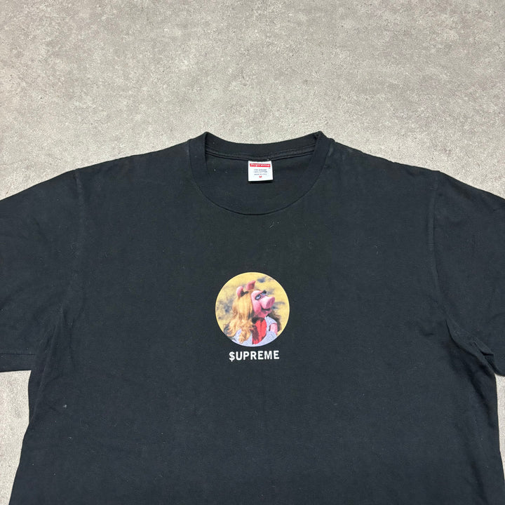 Supreme Miss Piggy Black Graphic T-Shirt (M)