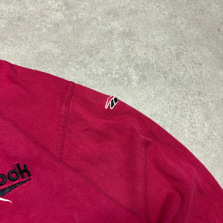 90's Vintage Reebok Burgundy Rugby Shirt (XL)