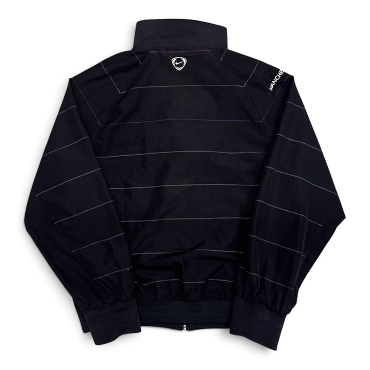 00's Vintage Nike Manchester United Black Striped Tracksuit Jacket (M)