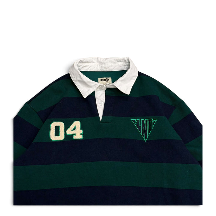 Clint’s Green & Navy Striped Rugby Jumper (M)