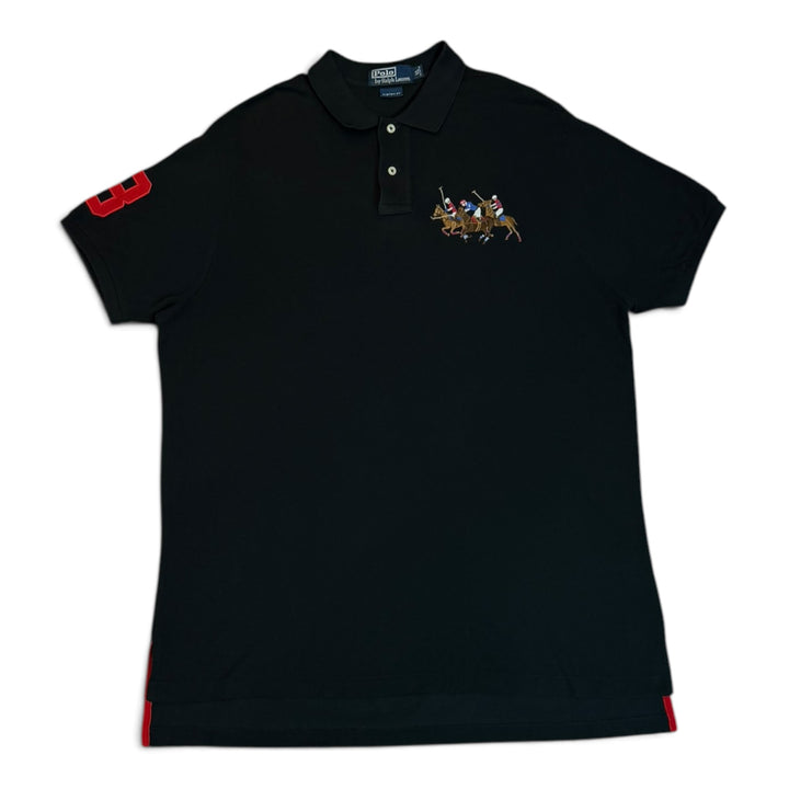 Vintage Polo Ralph Lauren Black Polo Shirt (XL)