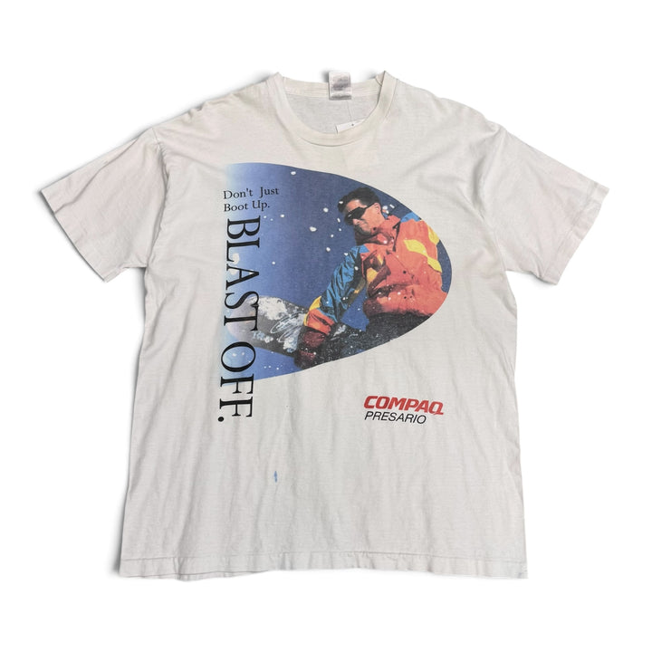 Vintage Single Stitch Blast Off Graphic T shirt White (XL)