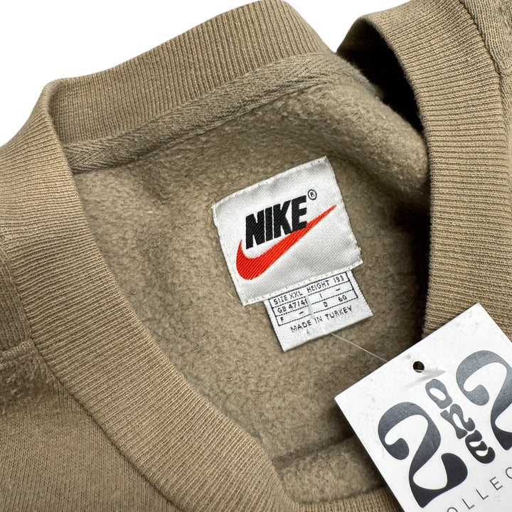 Vintage Nike Big Spell Out Sweatshirt Beige (XXL)