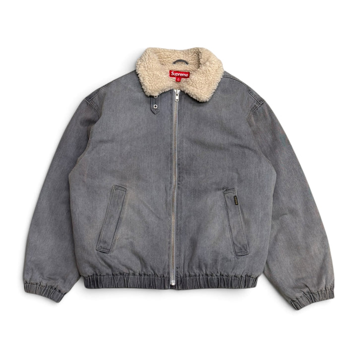 Supreme Faux Shearling Lined Bomber Jacket Grey (M)