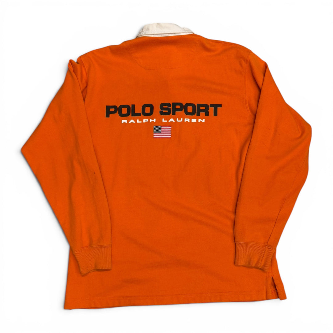 Vintage Polo Ralph Lauren Big Logo Long Sleeve Top Orange (M)
