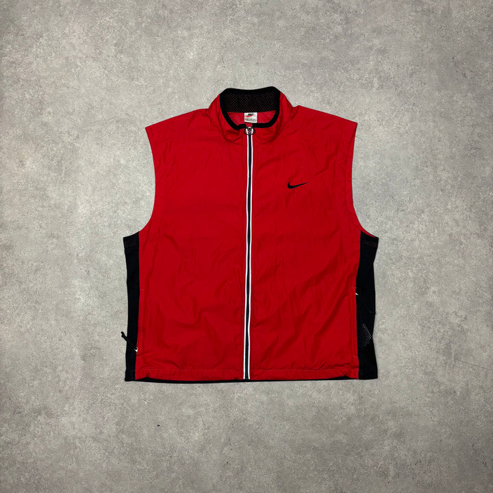 90's Vintage Nike Red Technical Gilet (XXL)