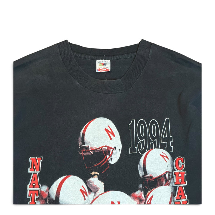 Vintage American Football 1994 National Champions Black Graphic T-Shirt (XL)