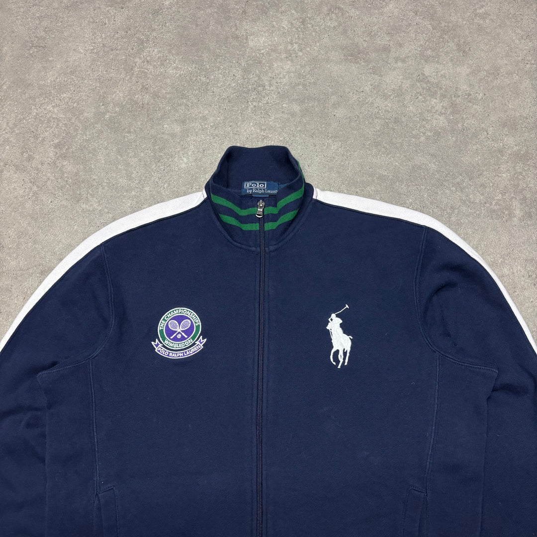 Vintage Polo Ralph Lauren Navy Wimbledon Full Zip Jumper (M)
