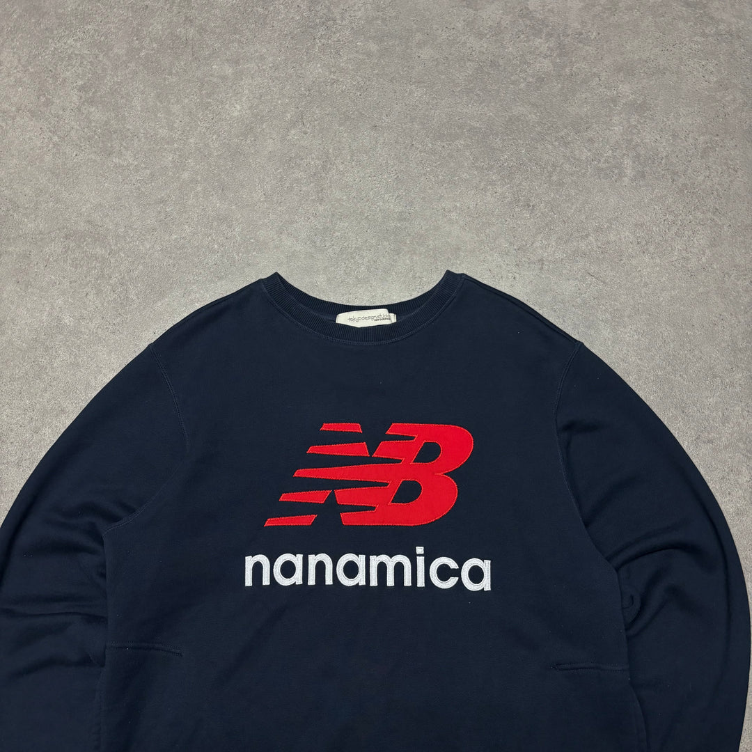 New Balance x Tokyo Design Studio Navy 'Nanamica' Spell Out Sweatshirt (M)