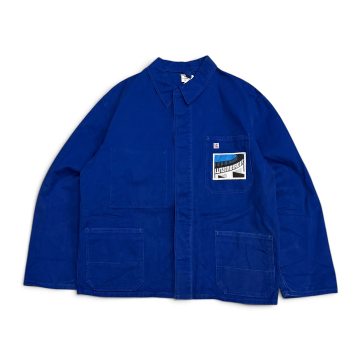 Vintage French Workwear Chore Jacket Blue (L)