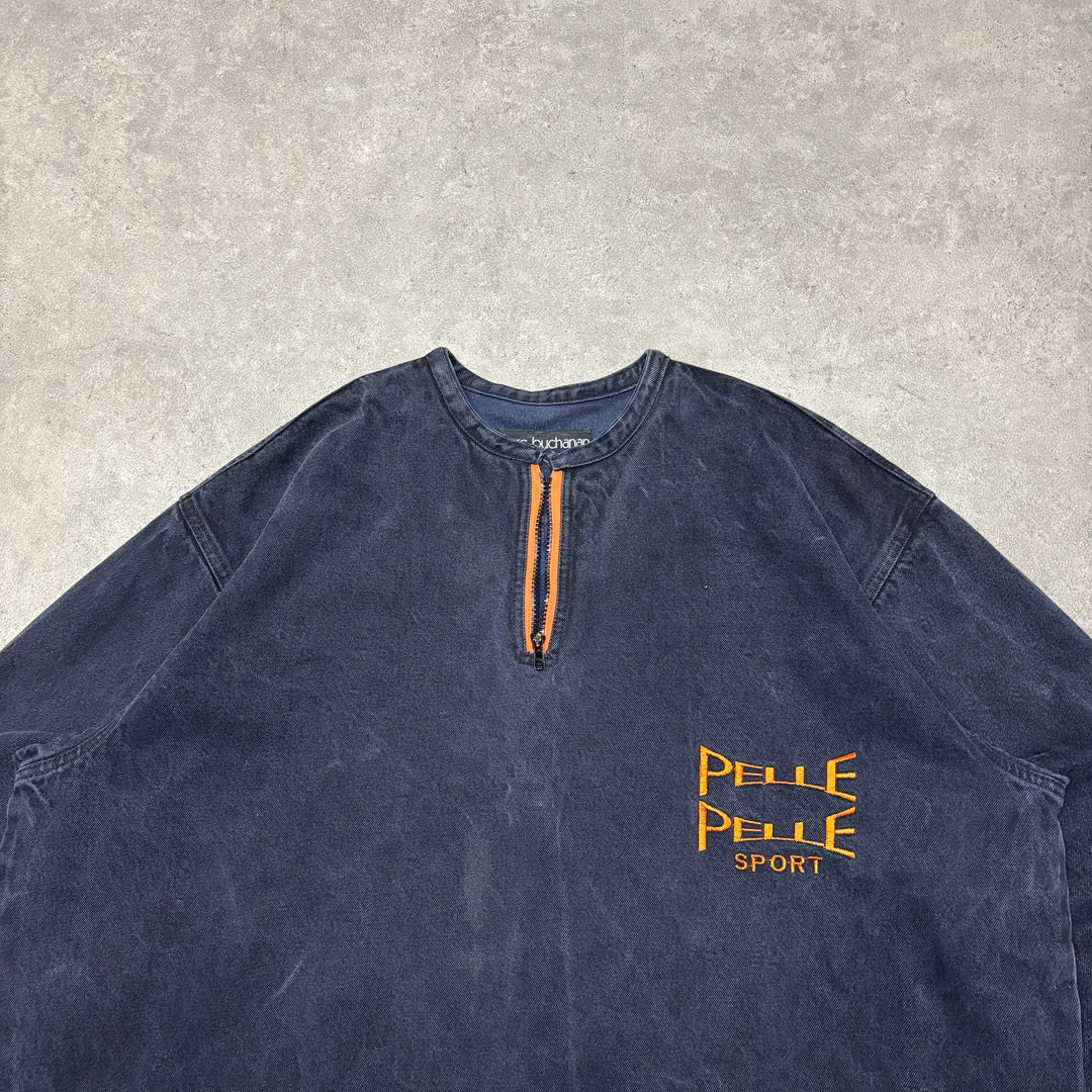 Vintage Pelle Pelle Cotton Canvas Black Heavyweight Sweatshirt (XXL)