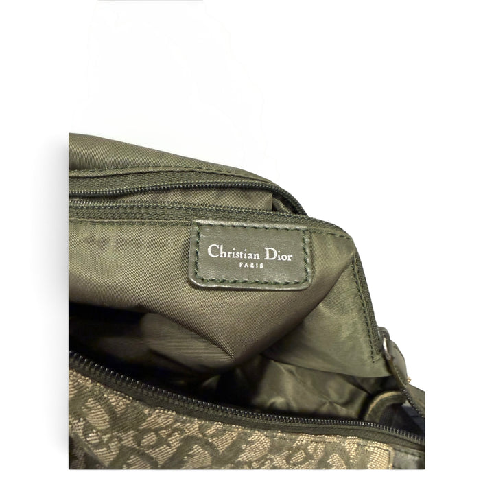 Dior Navy Trotter Canvas Shoulder Bag Green