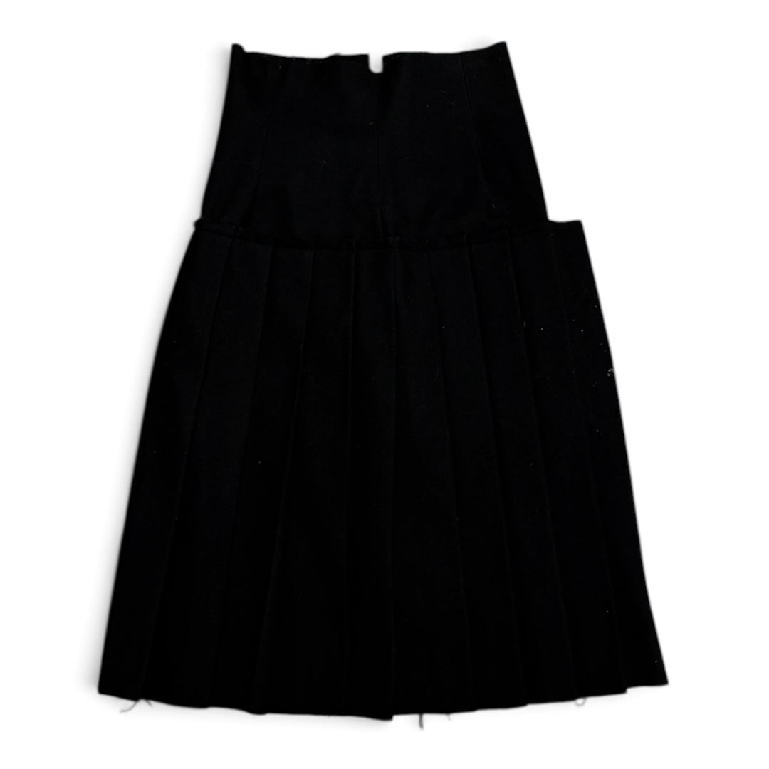 Vintage Yohji Yamamoto Deconstructed Lace Up Wool Maxi Skirt Black (M)