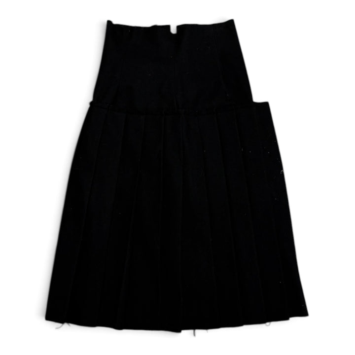 Vintage Yohji Yamamoto Deconstructed Lace Up Wool Maxi Skirt Black (M)
