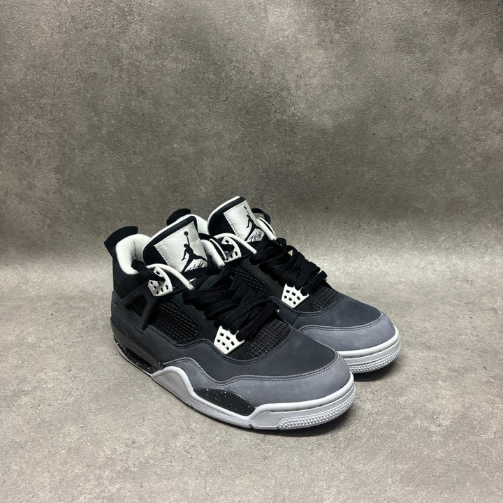 2013 OG Air Jordan 4 Retro Black/White/Cool Fear Pack Grey Trainers (UK8.5)