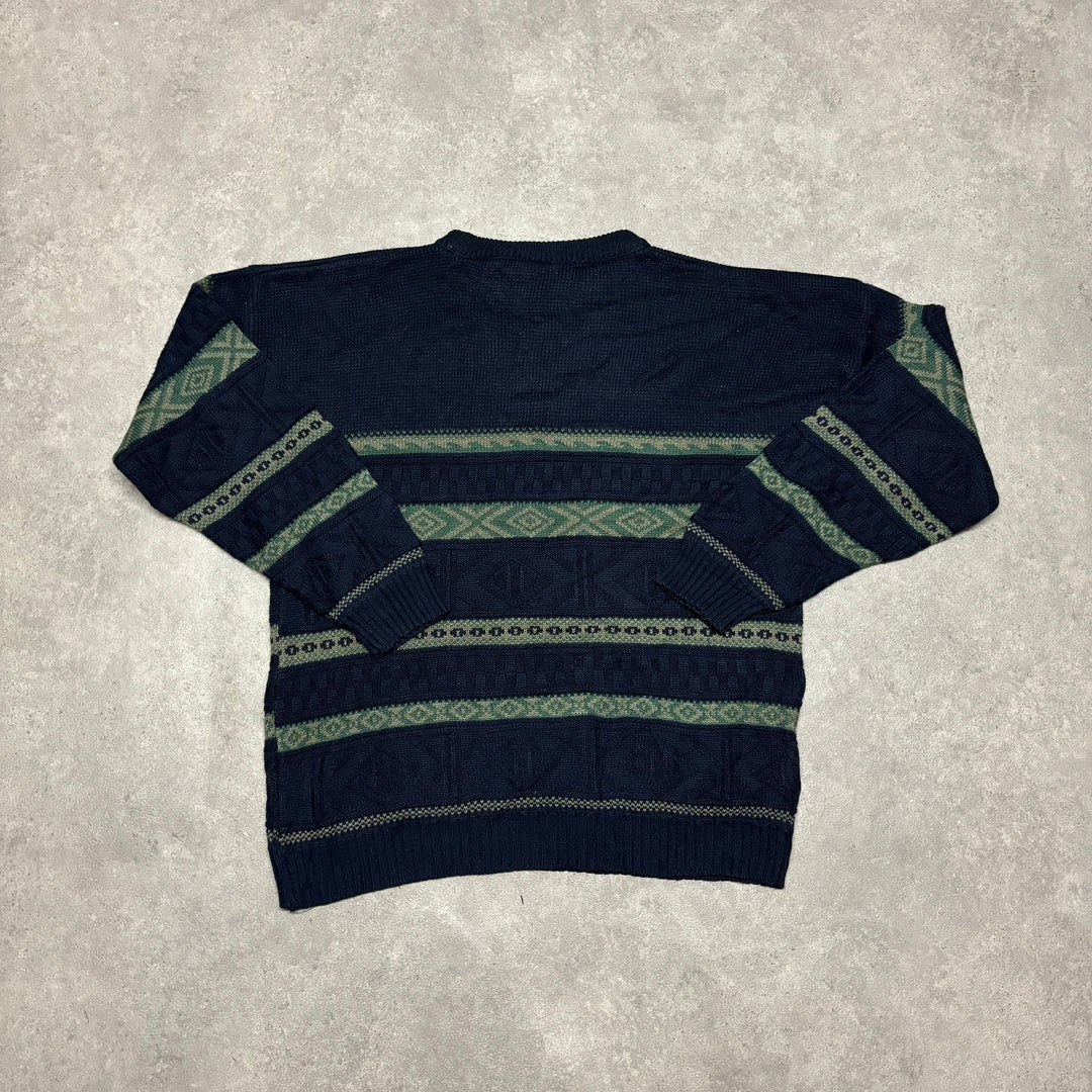 Vintage The Knitwear Collection Stripy Knitted Sweater (L)