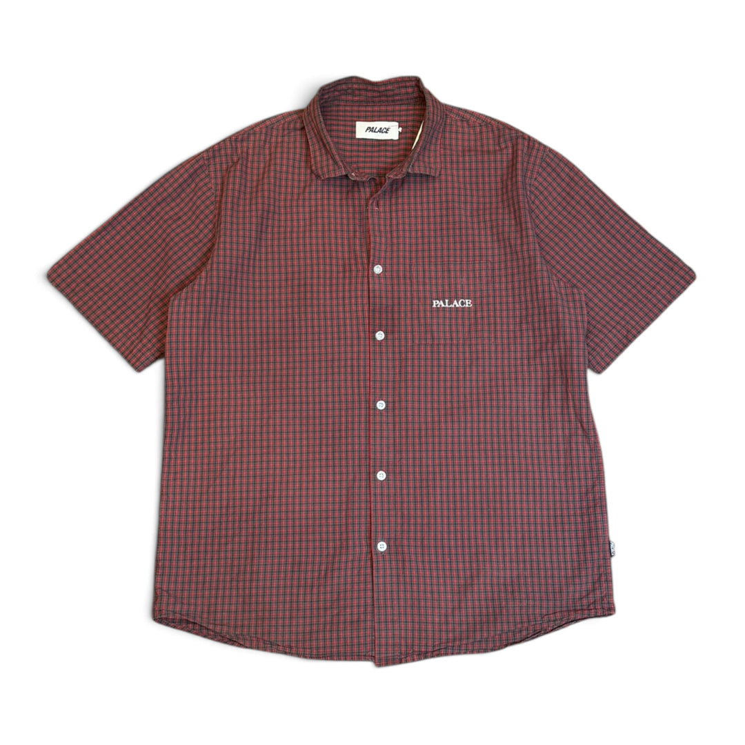 Palace Dark Red Checkered Short Sleeve Shirt (L)