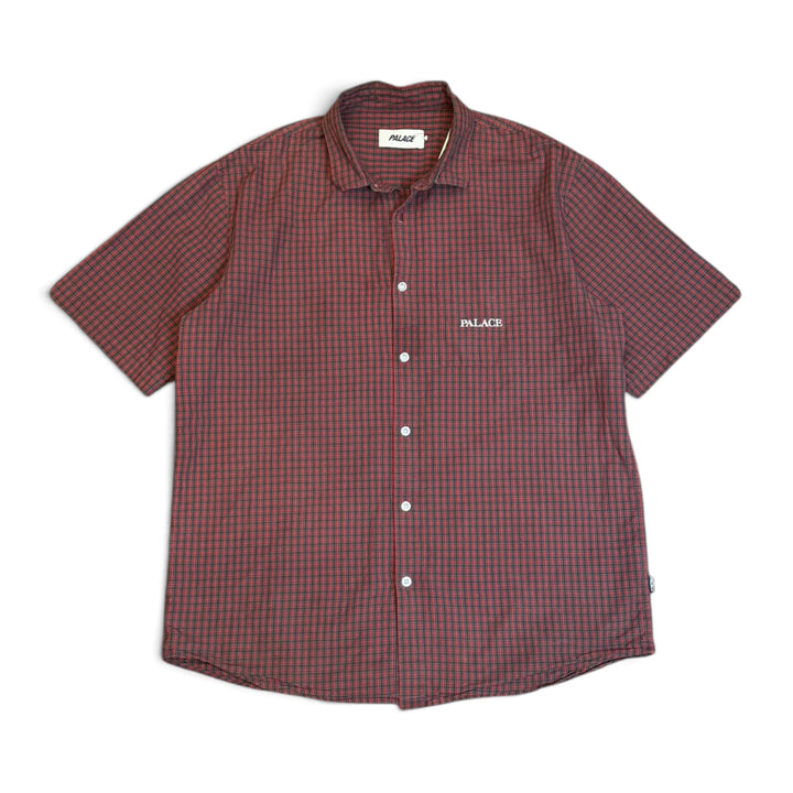 Palace Dark Red Checkered Short Sleeve Shirt (L)