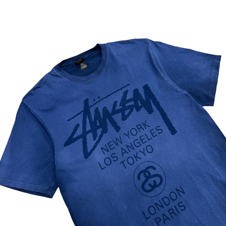 Stussy World Tour ‘Sun Faded Navy’ T-Shirt (M)
