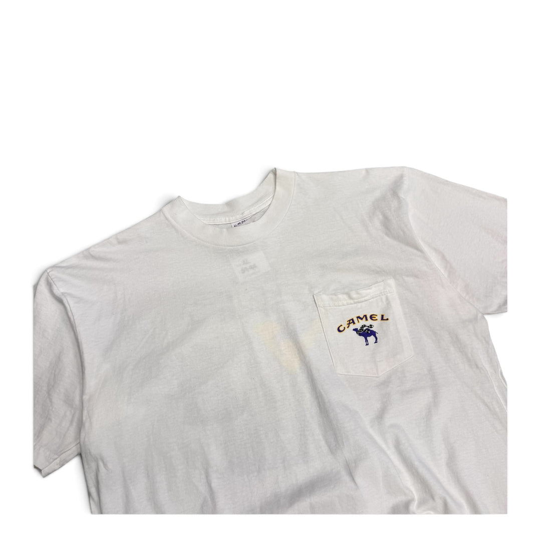 Vintage Camel Racing Graphic T Shirt White (XL)