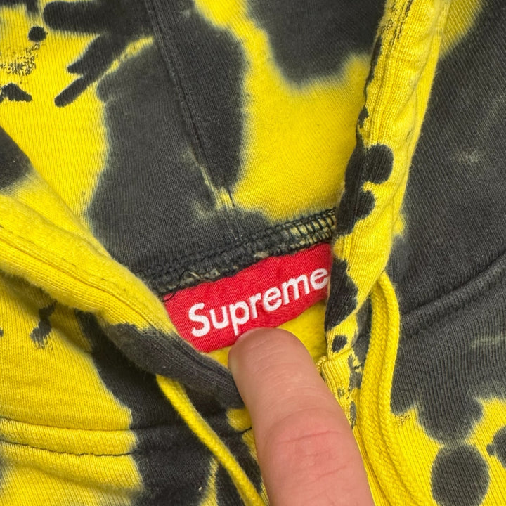 Supreme Yellow & Black Tye Die Small Box Zip Up Hoodie (L)