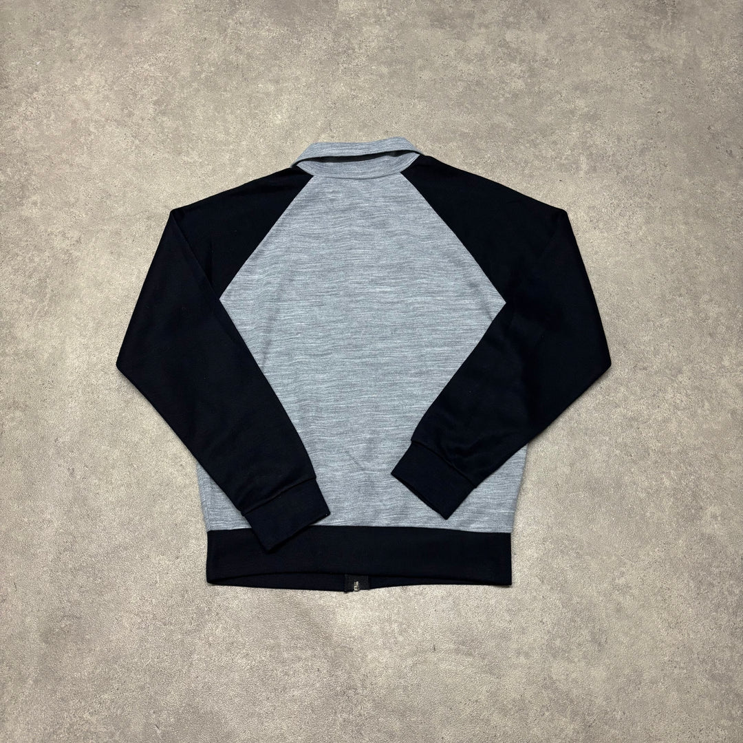 Late 70's Nike Made In Uk Grey Full Zip Collared Sweatshirt (M)