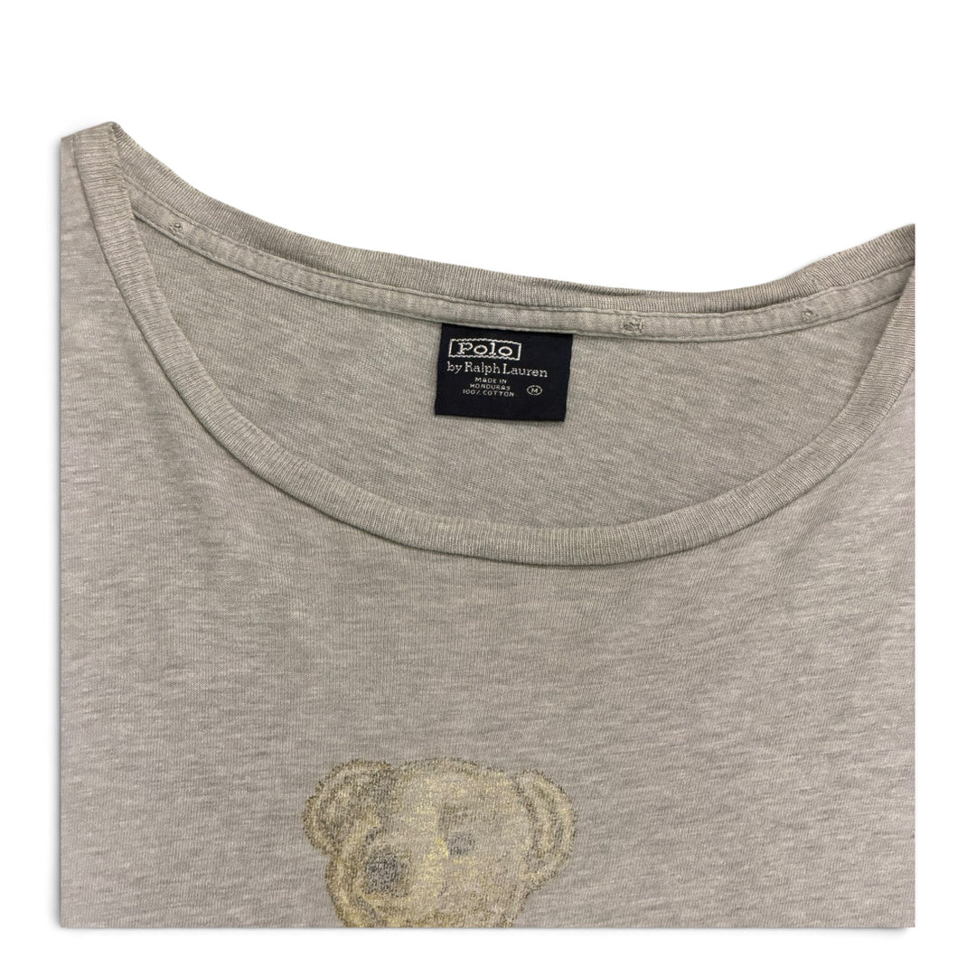 Vintage Polo Ralph Lauren Bear Graphic T shirt Gray (XL)