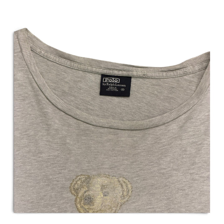 Vintage Polo Ralph Lauren Bear Graphic T shirt Gray (XL)