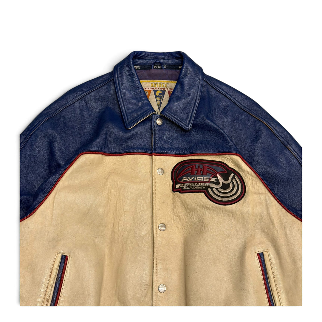 Vintage Avirex Leather Jacket Blue  (XXL)