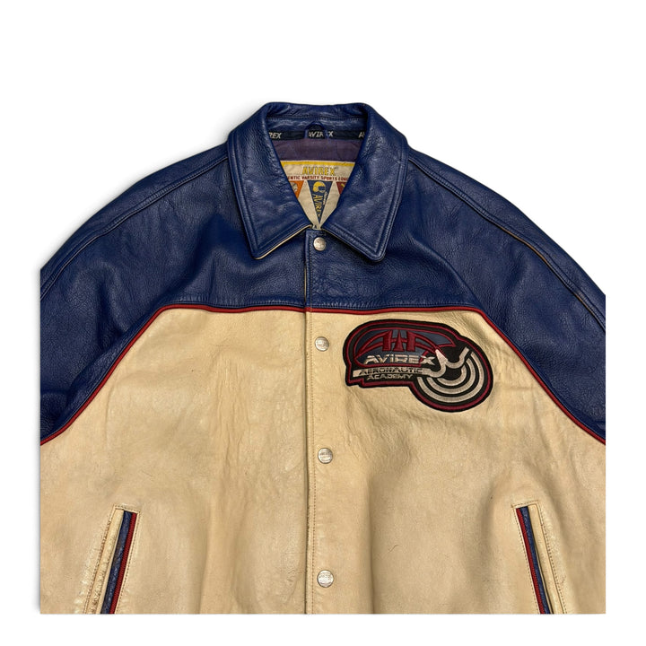 Vintage Avirex Leather Jacket Blue  (XXL)