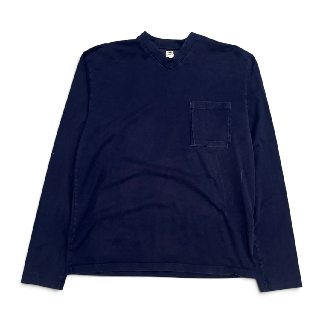 Vintage Jipijapa Navy Long Sleeve Pocket T-Shirt (L)