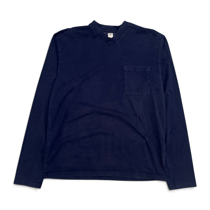 Vintage Jipijapa Navy Long Sleeve Pocket T-Shirt (L)