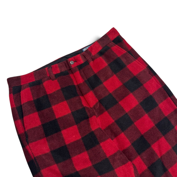 Palace x Ralph Lauren Red Checkered Fleece Trousers (34)