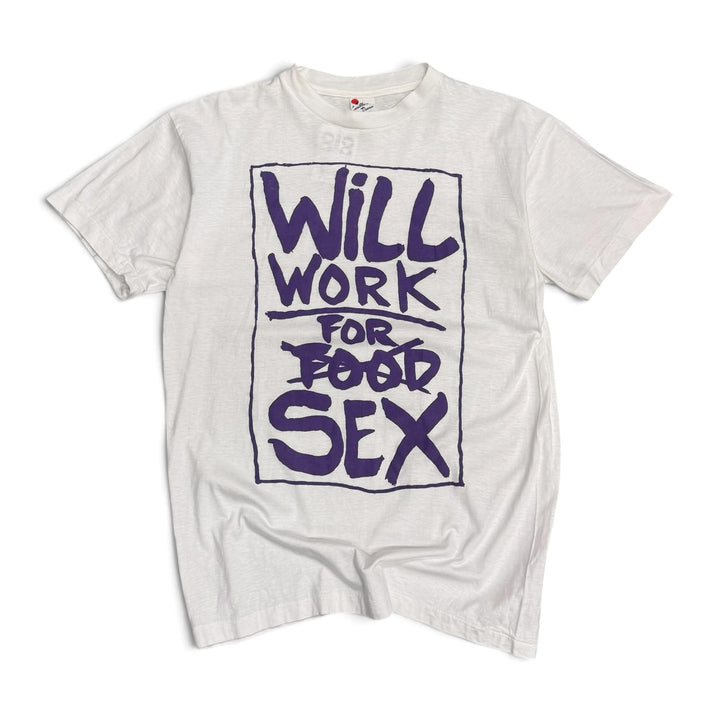 Vintage Single Stitch Graphic T shirt White (L)