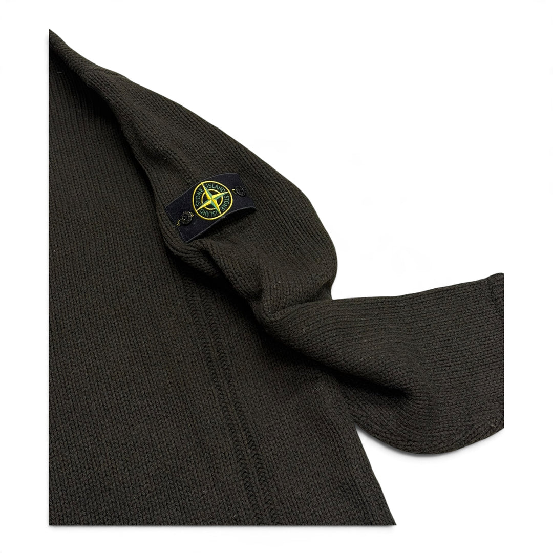 Vintage Stone Island Black Mock Neck Heavy Knitted Sweater (XL)