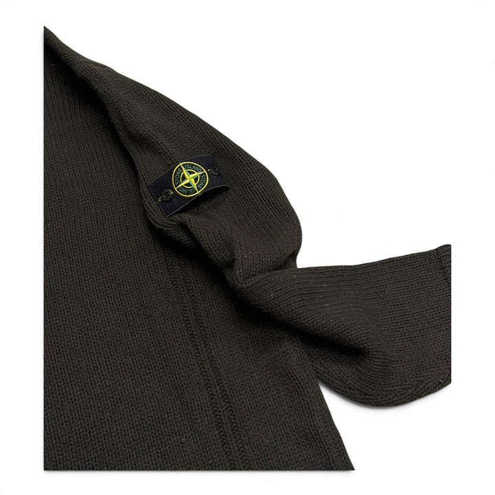 Vintage Stone Island Black Mock Neck Heavy Knitted Sweater (XL)