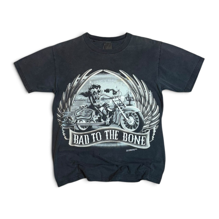 96' Vintage Warner Bros Taz Biker Black Graphic T-Shirt (L)