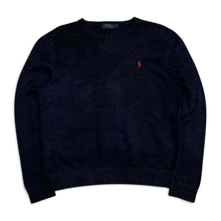 Vintage Polo Ralph Lauren Crew Neck Knitted Jumper Navy (L)