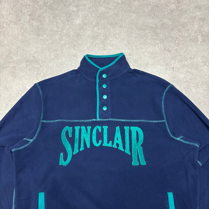 BNWT Sinclair Navy Spell Out Quarter Button Fleece (M)