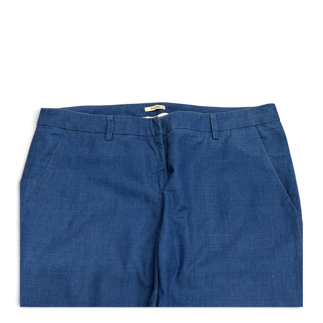 Miu Miu Straight Fit Women Trousers Blue (28)