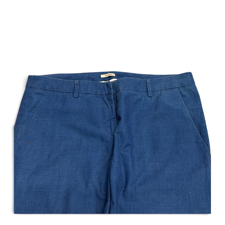 Miu Miu Straight Fit Women Trousers Blue (28)