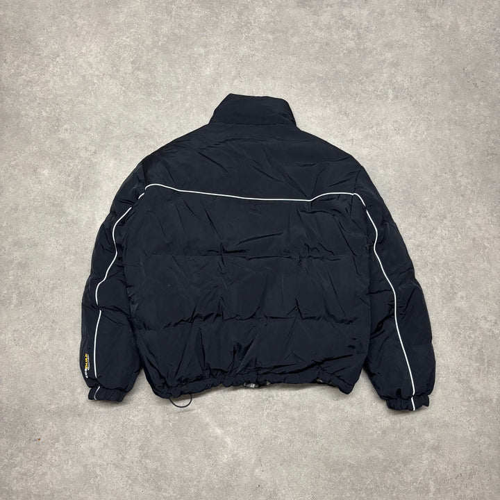 Supreme Black & Checkered Fleece Lined Reversible Puffer Jacket (M)