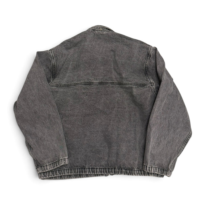 Always Do Washed Grey Denim Detachable Hooded Jacket (XL)
