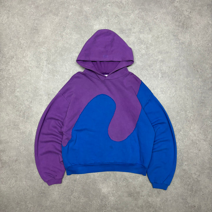 ERL Purple & Blue Boxy Fit Heavy Cotton Pullover Hoodie (S)