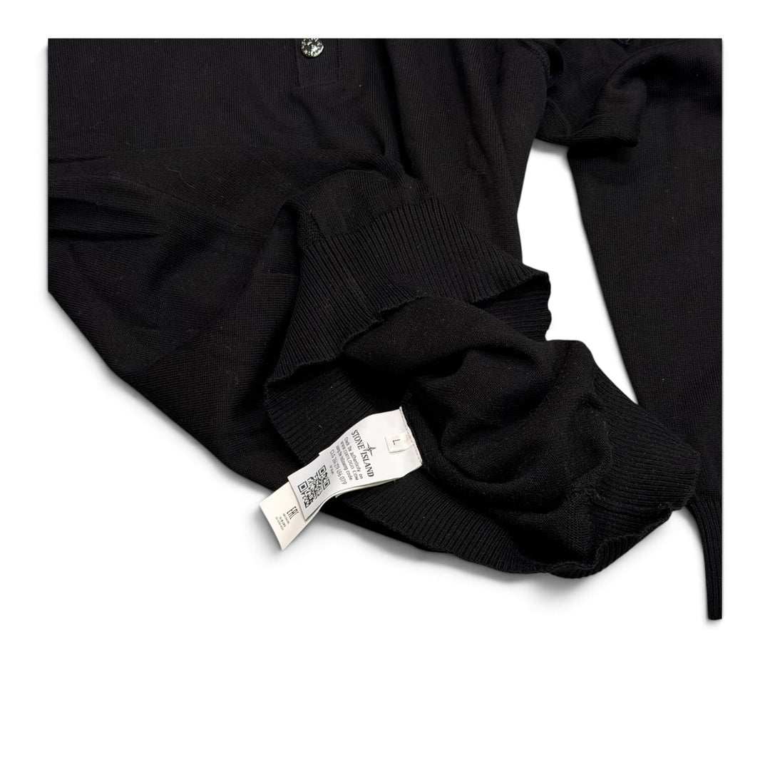 Stone Island Quarter Zip Knitted Jumper Black (L)