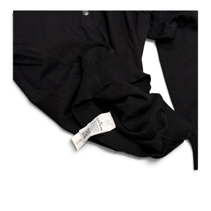 Stone Island Quarter Zip Knitted Jumper Black (L)