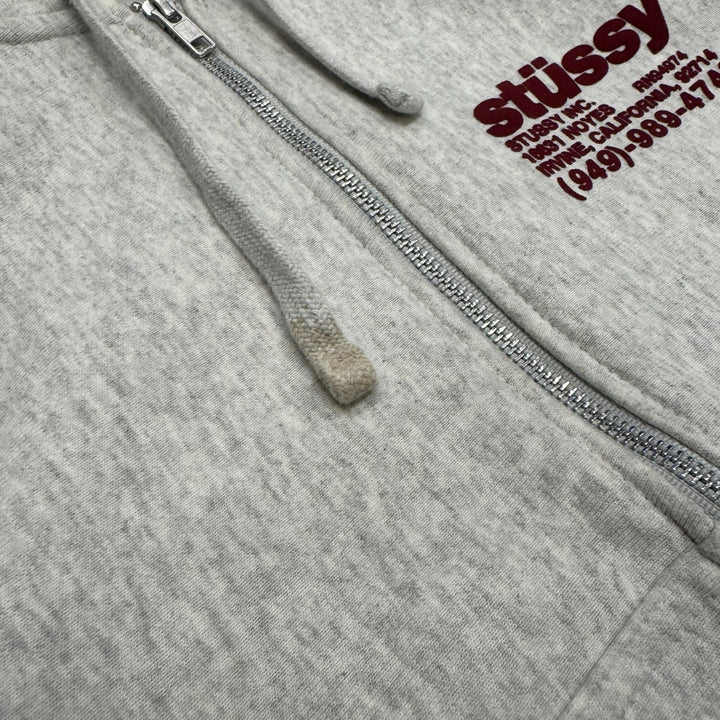 Stüssy Grey Heavyweight Zip Up Hoodie (S)