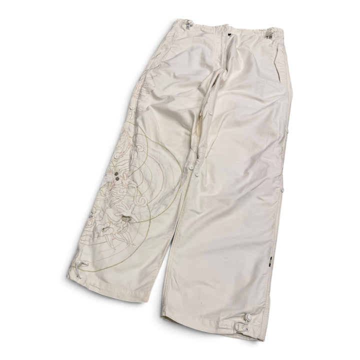 Maharishi White Embroidered Dragon Snow Pants (M)