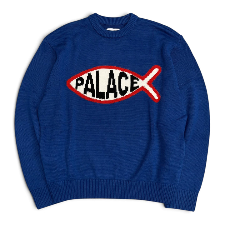 Palace Plaice Knitted Jumper Blue (M)