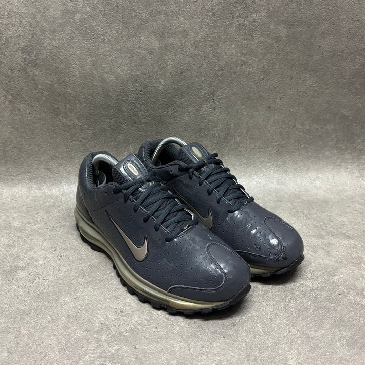Vintage 2003 Nike Air Max Metallic Grey Trainers (UK8.5)